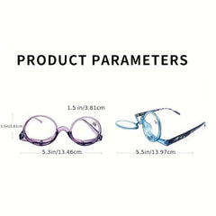 2 in 1 Makeup Glasses for Women, Rotatable Eyewear