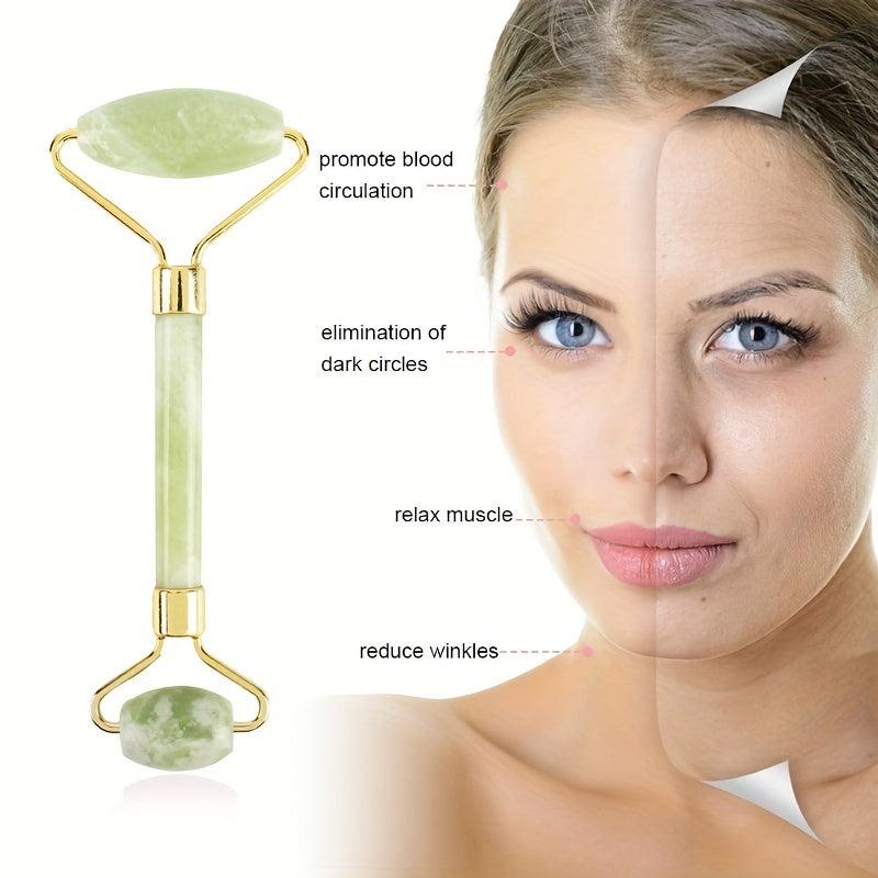 Jade Roller for Face Facial Roller Skin Care Tool Under Eye Roller Face Massager