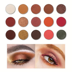 15 Colors Eyeshadow Palette Smokey Makeup Shimmer Matte Glitter Finish