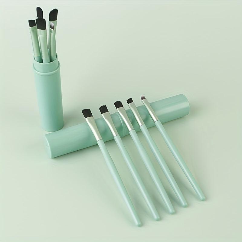 5Pcs Travel Mini Eye Makeup Brush Set in Storage Case