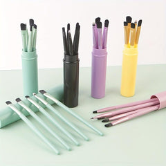 5Pcs Travel Mini Eye Makeup Brush Set in Storage Case