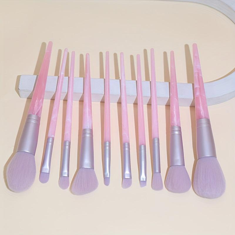 10pcs Synthetic Makeup Brush Set for Foundation Eyeshadow Blush