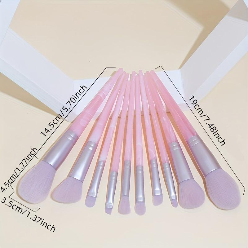10pcs Synthetic Makeup Brush Set for Foundation Eyeshadow Blush