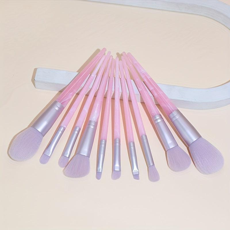 10pcs Synthetic Makeup Brush Set for Foundation Eyeshadow Blush