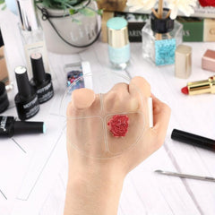 2PCS Hand Makeup Mixing Palette Clear Nail Art Manicure Palette