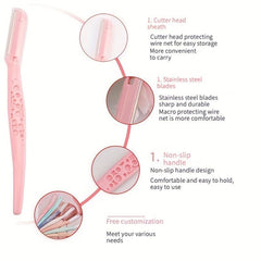 2pcs Eyebrow Razor for Women Dermaplaning Tool with Protective Cover