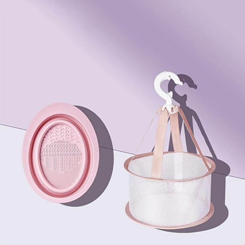 Silicone Makeup Brush Cleaning Mat and Drying Net Set