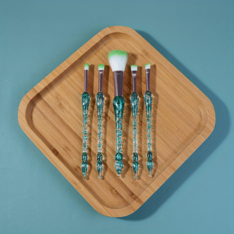 5pcs Transparent Makeup Brushes Tool Set Eyeshadow Eyeliner Powder Brush