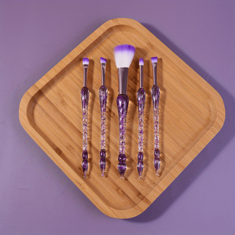 5pcs Transparent Makeup Brushes Tool Set Eyeshadow Eyeliner Powder Brush