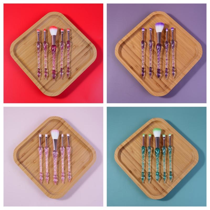 5pcs Transparent Makeup Brushes Tool Set Eyeshadow Eyeliner Powder Brush