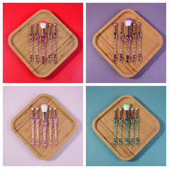 5pcs Transparent Makeup Brushes Tool Set Eyeshadow Eyeliner Powder Brush