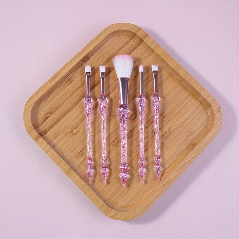 5pcs Transparent Makeup Brushes Tool Set Eyeshadow Eyeliner Powder Brush