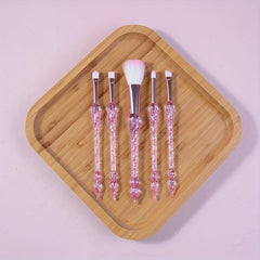 5pcs Transparent Makeup Brushes Tool Set Eyeshadow Eyeliner Powder Brush