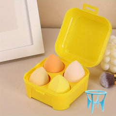 4 pcs Beauty Egg Set with Storage Box Makeup Puff Set