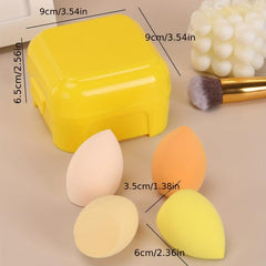 4 pcs Beauty Egg Set with Storage Box Makeup Puff Set