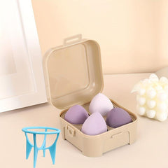 4 pcs Beauty Egg Set with Storage Box Makeup Puff Set