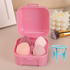 4 pcs Beauty Egg Set with Storage Box Makeup Puff Set
