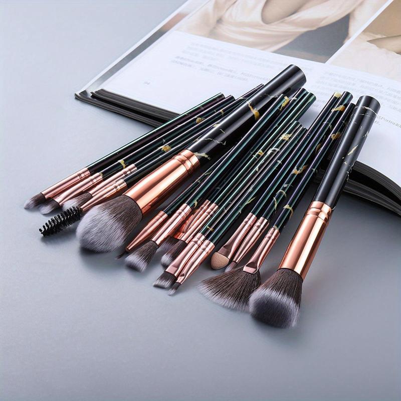 Marble Makeup Brush Set 15pcs 28pcs Soft Bristles with Cleaning Pad and Case