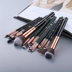 Marble Makeup Brush Set 15pcs 28pcs Soft Bristles with Cleaning Pad and Case