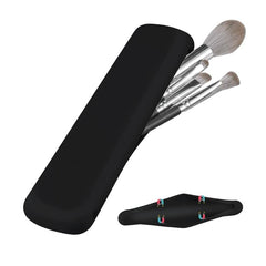 Waterproof Silicone Makeup Brush Holder with Magnetic Snaps for Travel