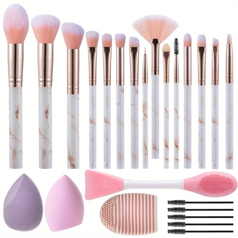 Marble Makeup Brushes Set Beauty Tool Kit Synthetic Face Eye Lip