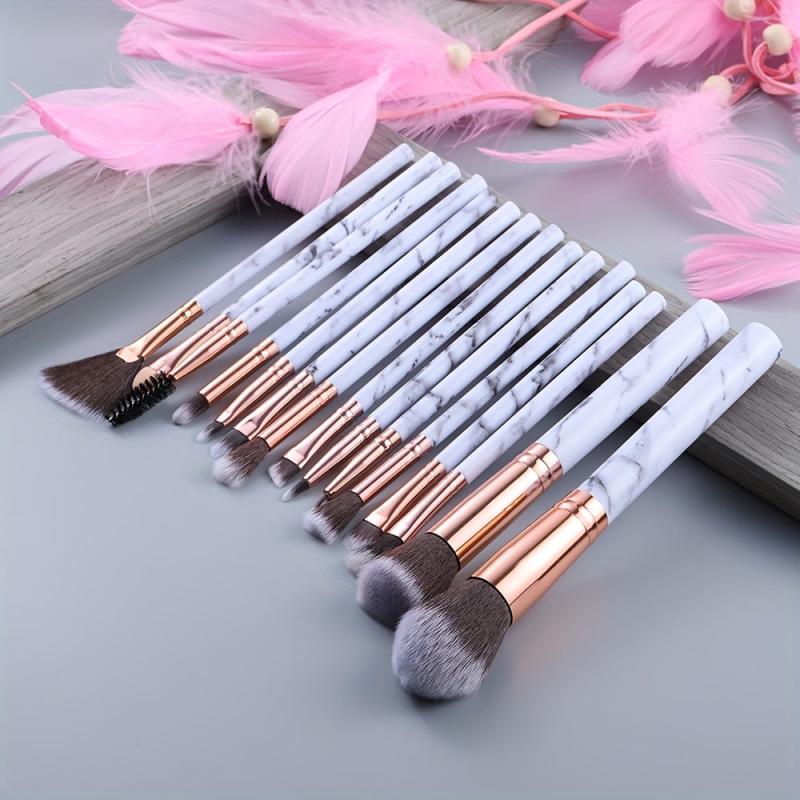 Marble Makeup Brushes Set Beauty Tool Kit Synthetic Face Eye Lip