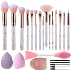 Marble Makeup Brushes Set Beauty Tool Kit Synthetic Face Eye Lip