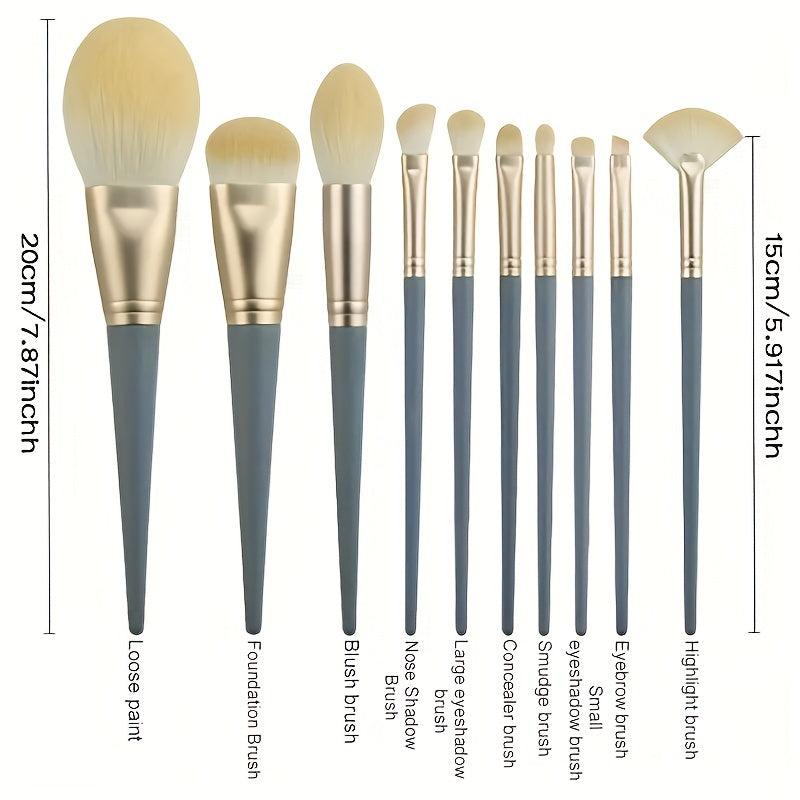 12pcs Makeup Brush & Tools Set with Cleaning Pad Bowl and Powder Puff