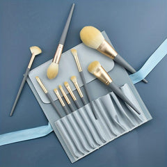 12pcs Makeup Brush & Tools Set with Cleaning Pad Bowl and Powder Puff