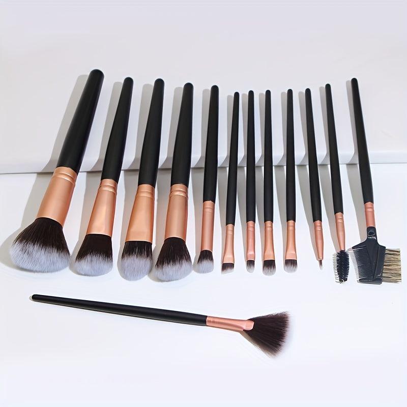 13PCS Wooden Eyeshadow Foundation Powder Makeup Brush Set