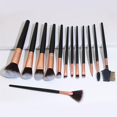13PCS Wooden Eyeshadow Foundation Powder Makeup Brush Set