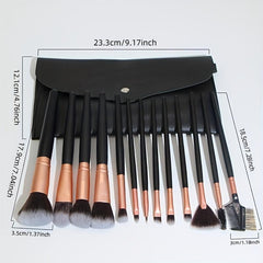 13PCS Wooden Eyeshadow Foundation Powder Makeup Brush Set