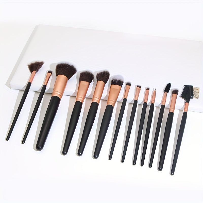 13PCS Wooden Eyeshadow Foundation Powder Makeup Brush Set