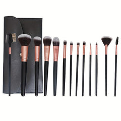 13PCS Wooden Eyeshadow Foundation Powder Makeup Brush Set
