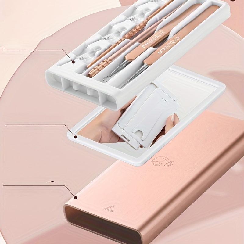 6pcs Blackhead Remover Kit, Stainless Steel, Portable Case, Remove Pimples Acne