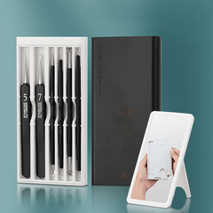 6pcs Blackhead Remover Kit, Stainless Steel, Portable Case, Remove Pimples Acne