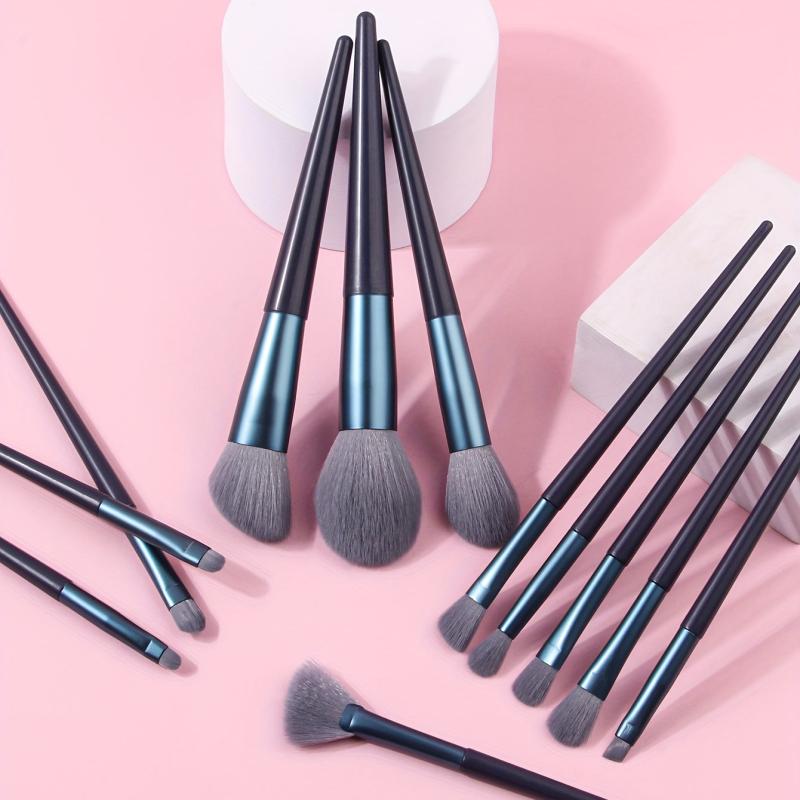 12pcs Gray Soft Hair Makeup Brush Set for Women Girls