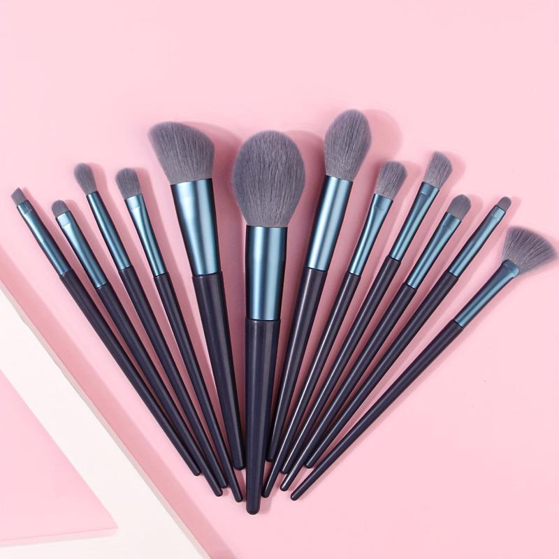 12pcs Gray Soft Hair Makeup Brush Set for Women Girls