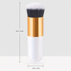 2 Pcs Golden Round Pier Foundation Brush Flat Cream Makeup Brush