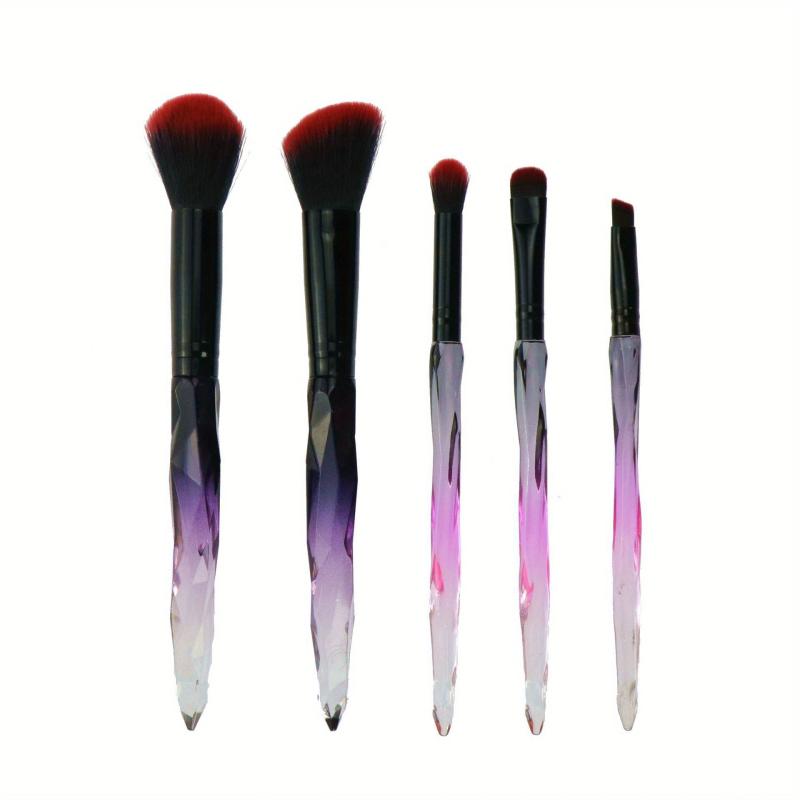 5-Piece Crystal Handle Makeup Brush Set: Blush Eyeshadow Brow Powder