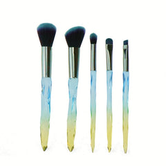 5-Piece Crystal Handle Makeup Brush Set: Blush Eyeshadow Brow Powder