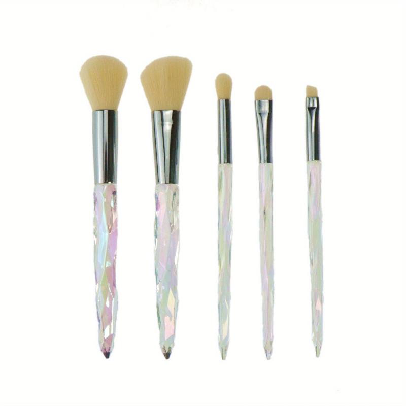 5-Piece Crystal Handle Makeup Brush Set: Blush Eyeshadow Brow Powder