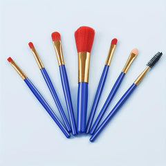 7-Piece Red Eyelash & Eye Shadow Brush Set