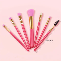7-Piece Red Eyelash & Eye Shadow Brush Set