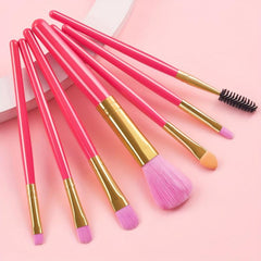 7-Piece Red Eyelash & Eye Shadow Brush Set
