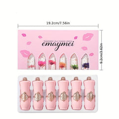 6pcs Long-Lasting Flower Lipstick Moisturizing Crystal Jelly Lipstick