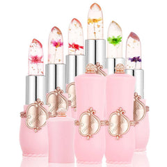 6pcs Long-Lasting Flower Lipstick Moisturizing Crystal Jelly Lipstick