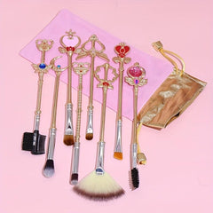 8pcs Sakura Makeup Brush Set with Pink Bag Ideal Gift for Moon Fans