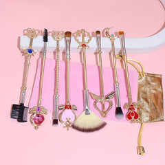 8pcs Sakura Makeup Brush Set with Pink Bag Ideal Gift for Moon Fans