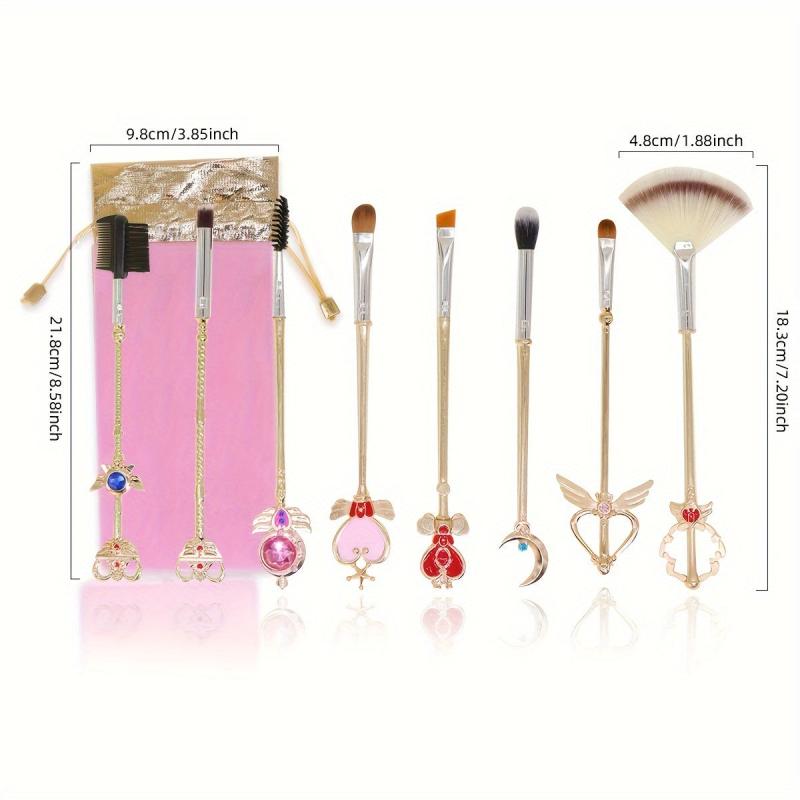 8pcs Sakura Makeup Brush Set with Pink Bag Ideal Gift for Moon Fans